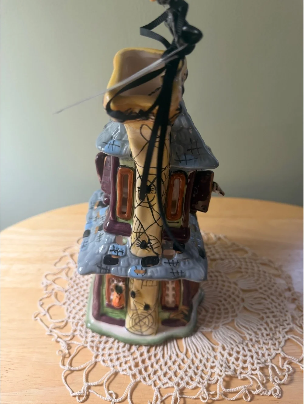 Blue Sky Clayworks Howlin' Mansion Halloween Ceramic Candle Holder